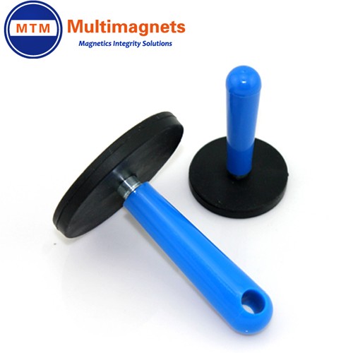 Rubber coated pot magnet with handle