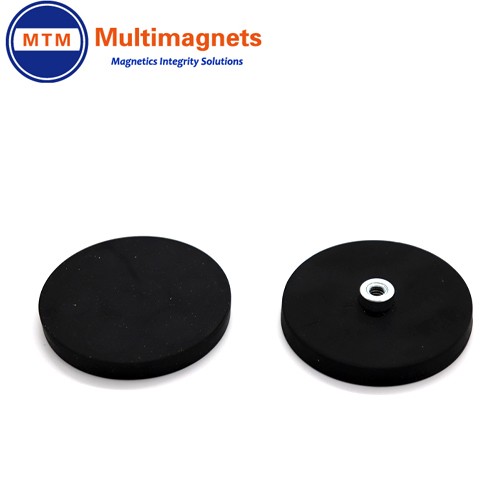 D43 rubber coated magnet with female thread