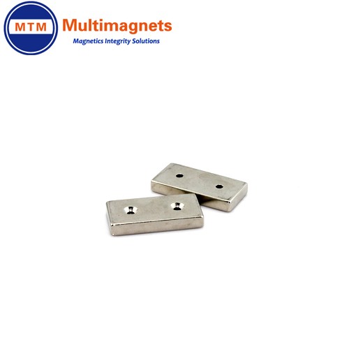 Neodymium Block magnet with countersunk holes